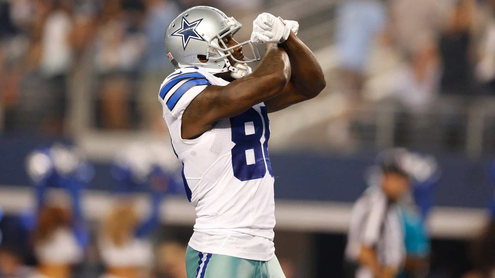Dallas Cowboys, wide receiver, white jersey, Full HD Desktop Wallpaper