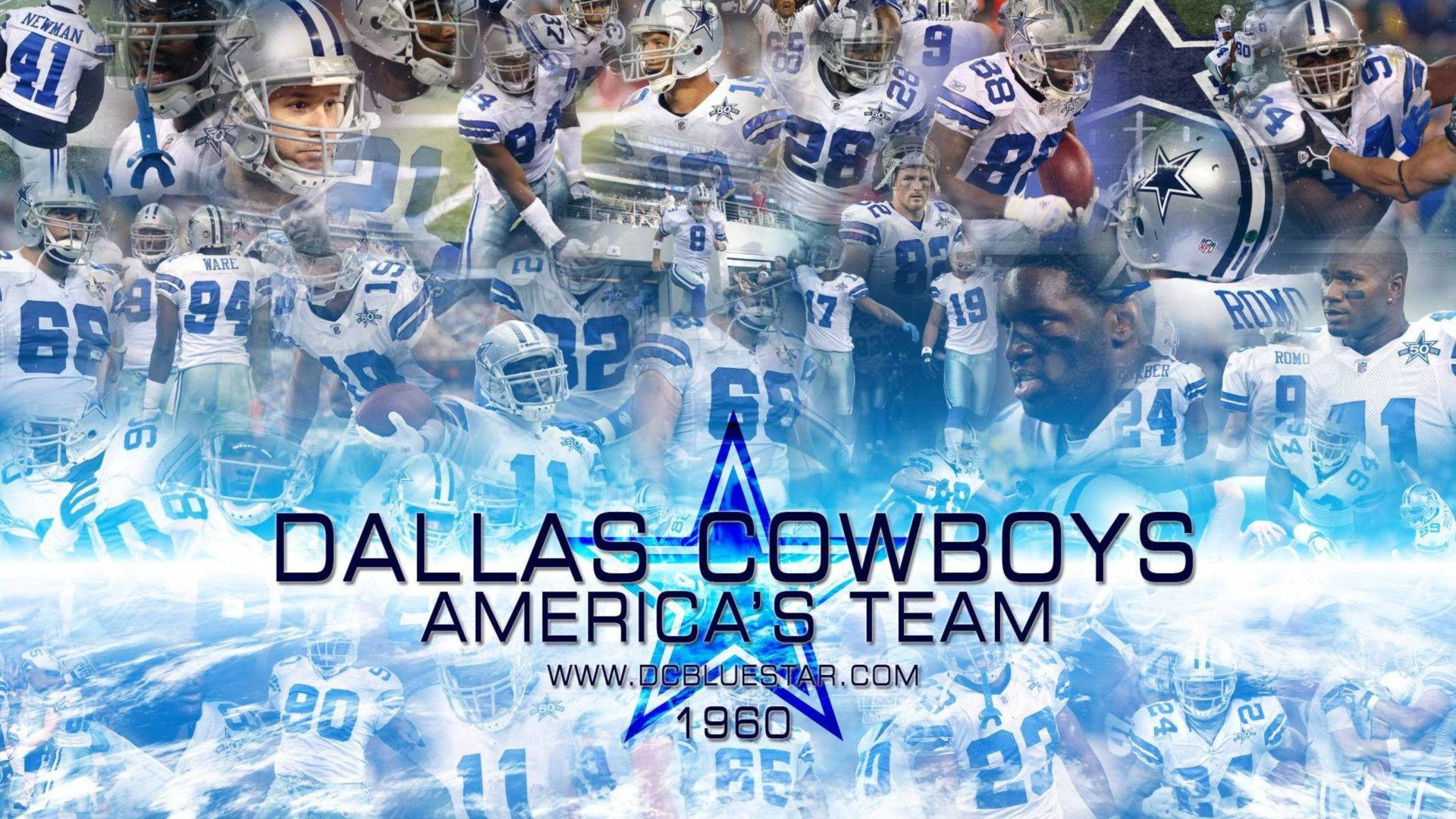 Dallas Cowboys, white jerseys, blue star logos, Full HD Desktop Wallpaper