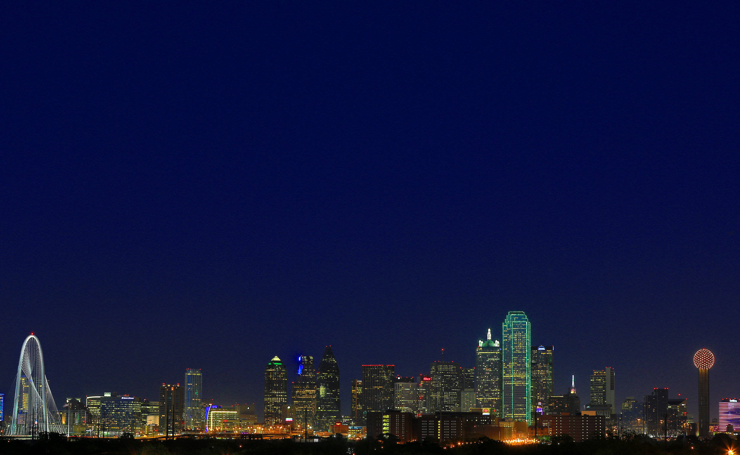 Dallas Skyline, nighttime cityscape, illuminated skyscrapers, Full HD Desktop Wallpaper