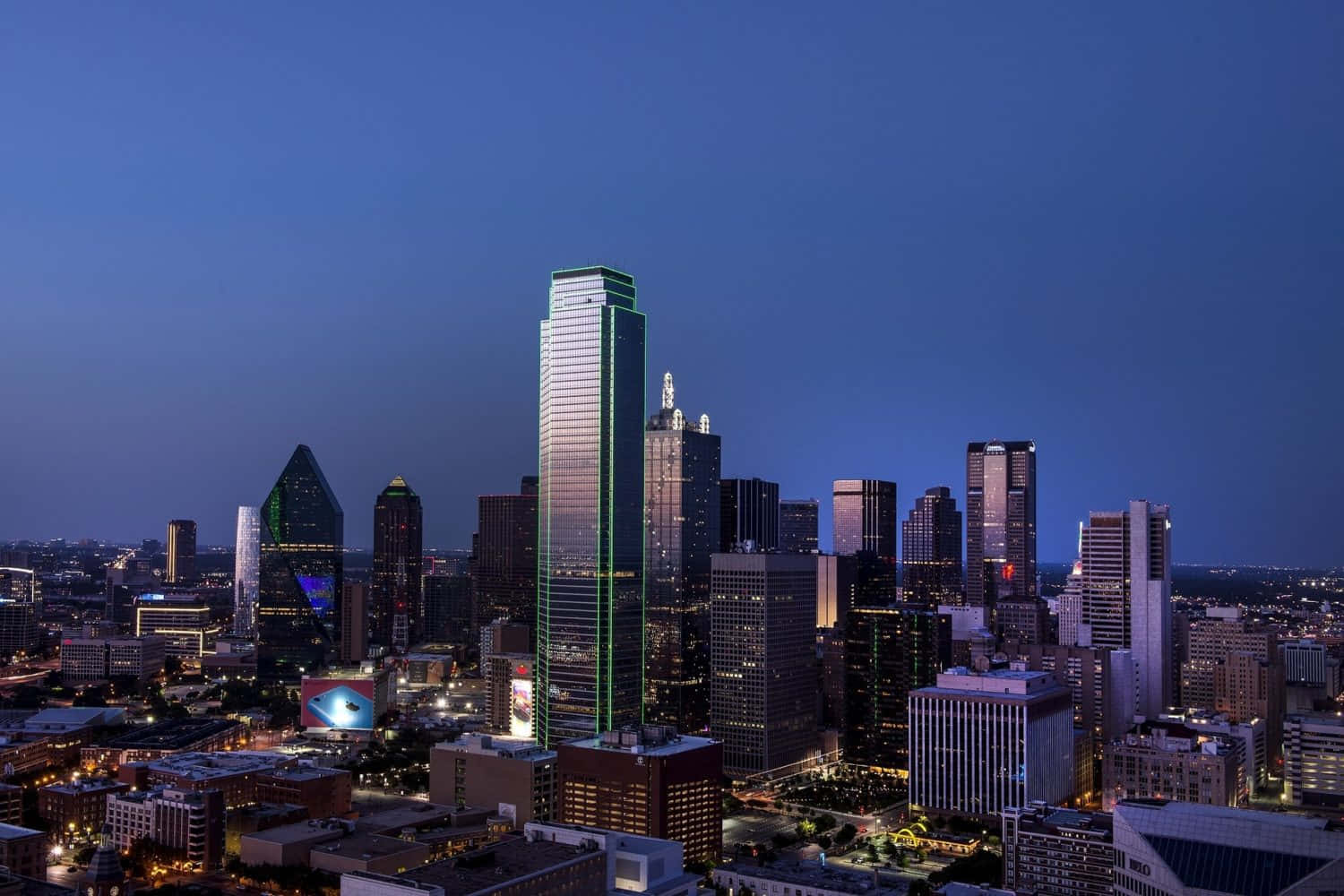 Dallas, skyline, sunset, HD Desktop Wallpaper