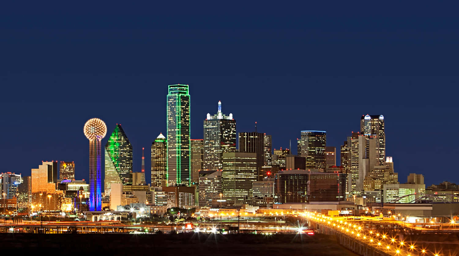 Dallas, downtown, twilight, HD Desktop Wallpaper