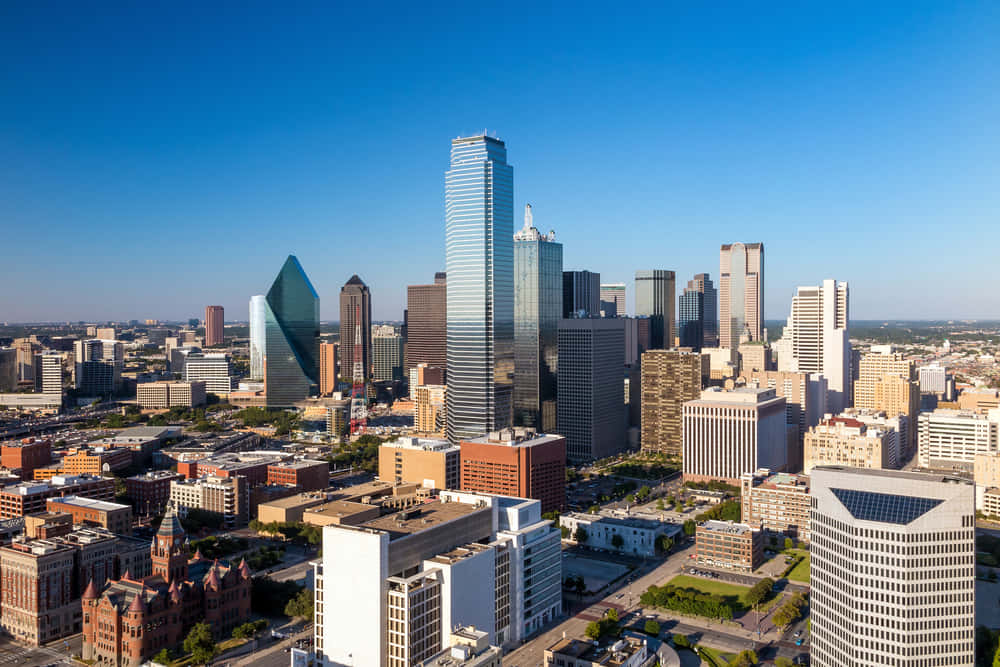 Dallas, skyline, sunset, SD Desktop Wallpaper