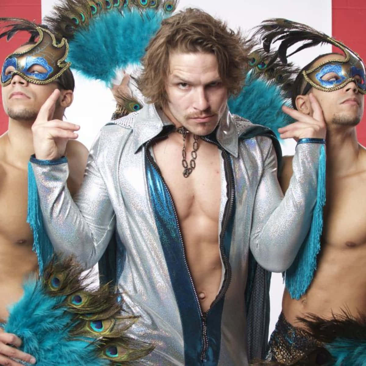 Dalton Castle, peacock feather masks, shimmering silver outfits, SD Desktop Wallpaper