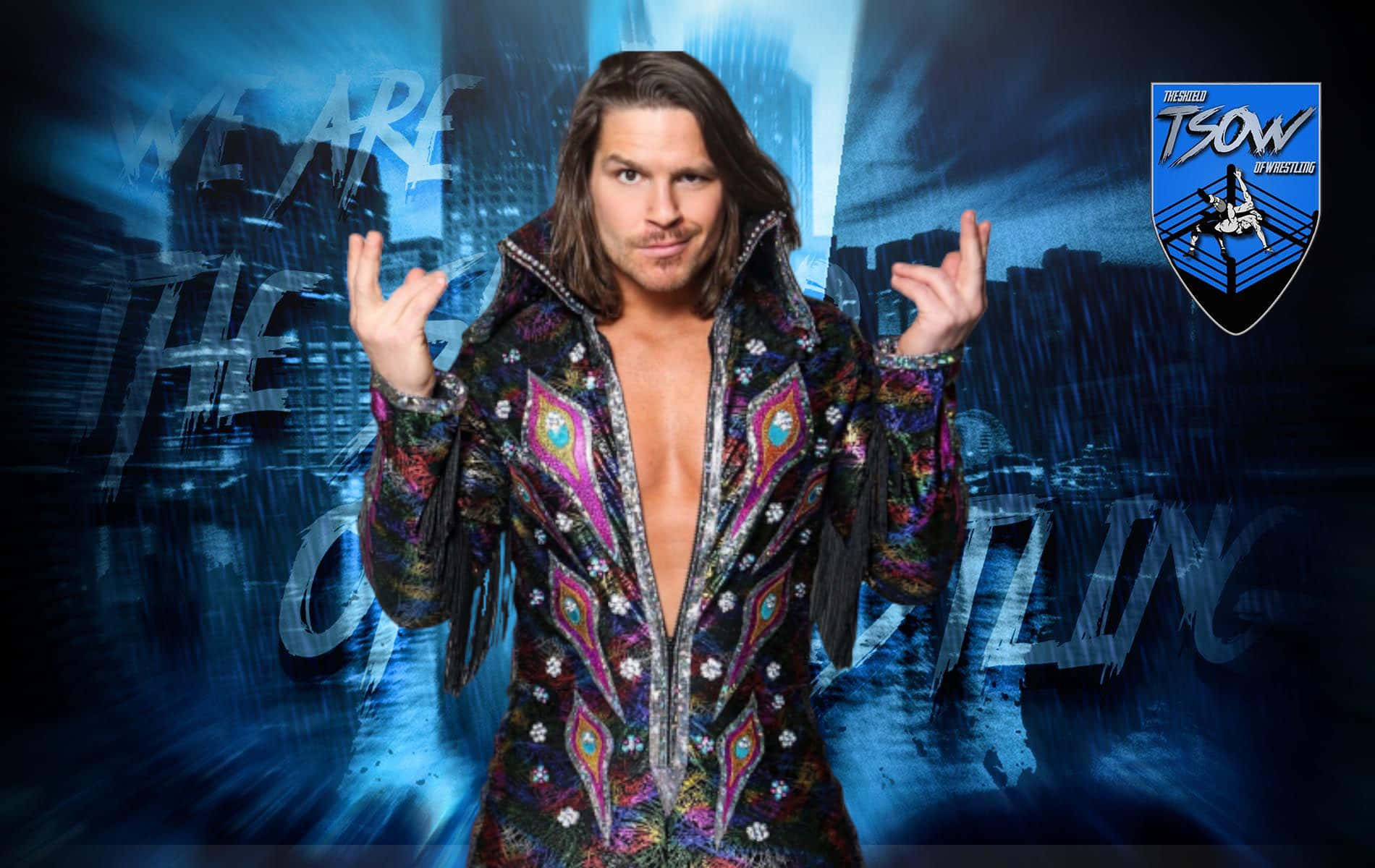 Dalton Castle, blue neon cityscape, glowing text, HD Desktop Wallpaper