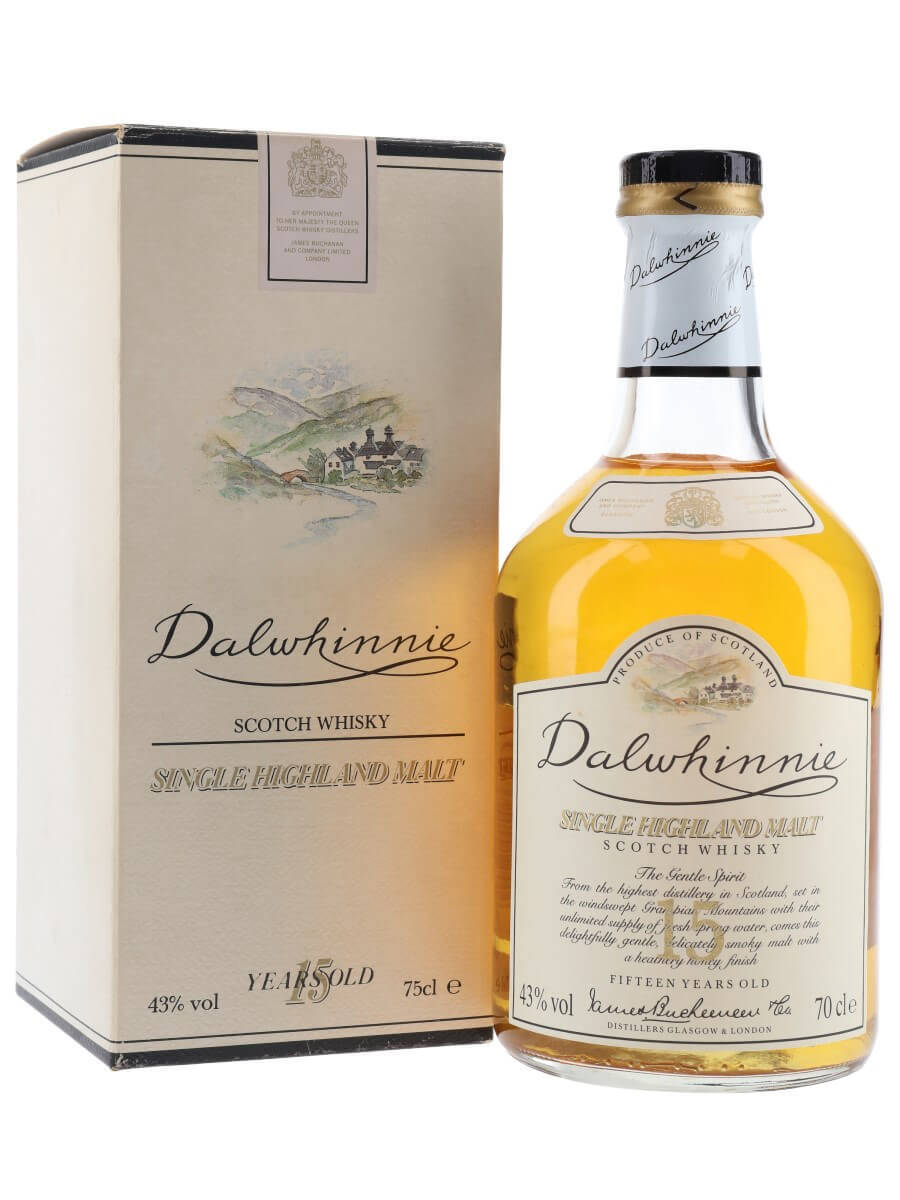 Dalwhinnie, 15-year-old single malt Scotch whisky, cream-colored box, SD Phone Wallpaper