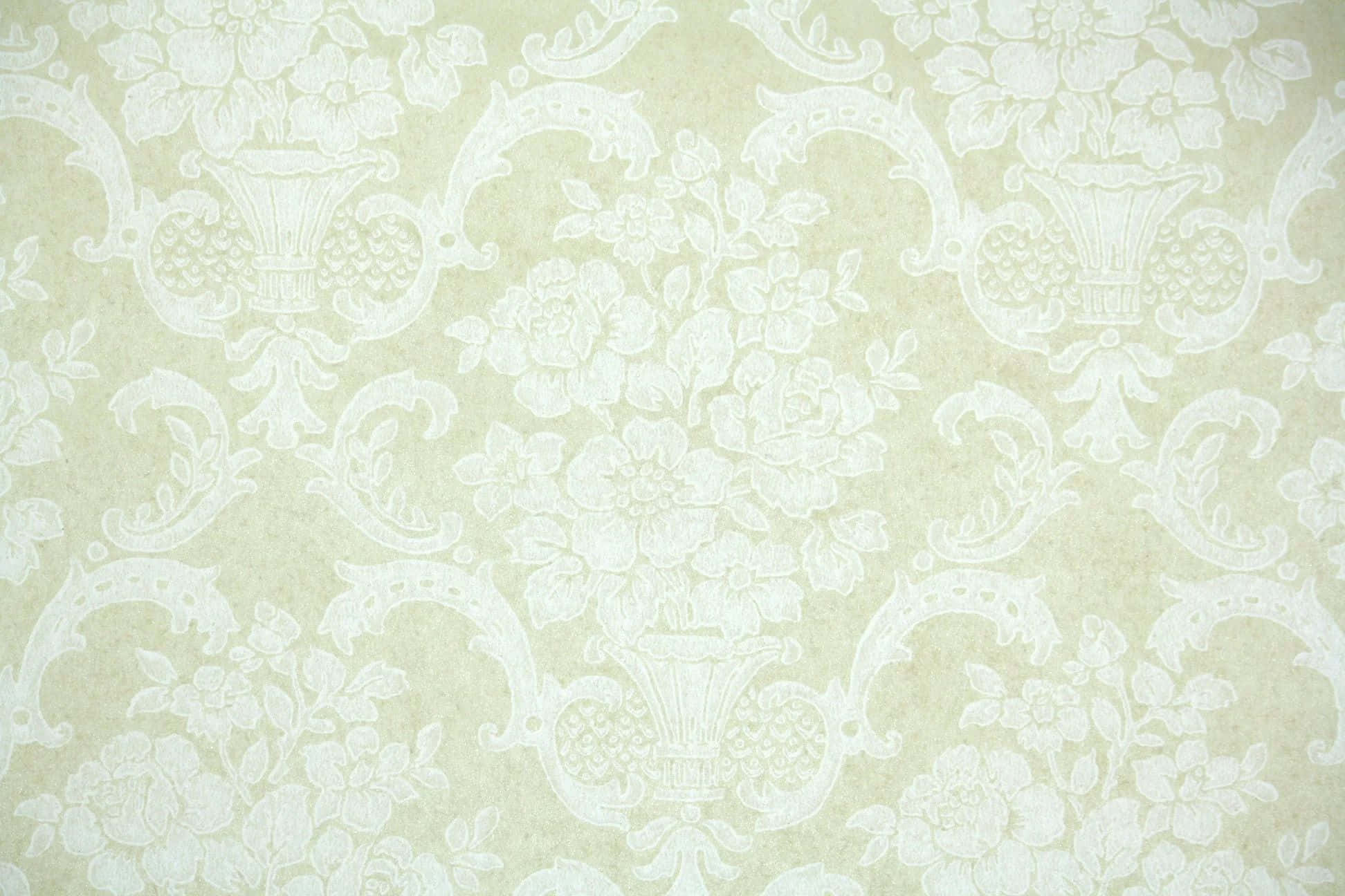 elegant damask pattern, cream wallpaper, embossed floral and urn motifs, Full HD Desktop Wallpaper