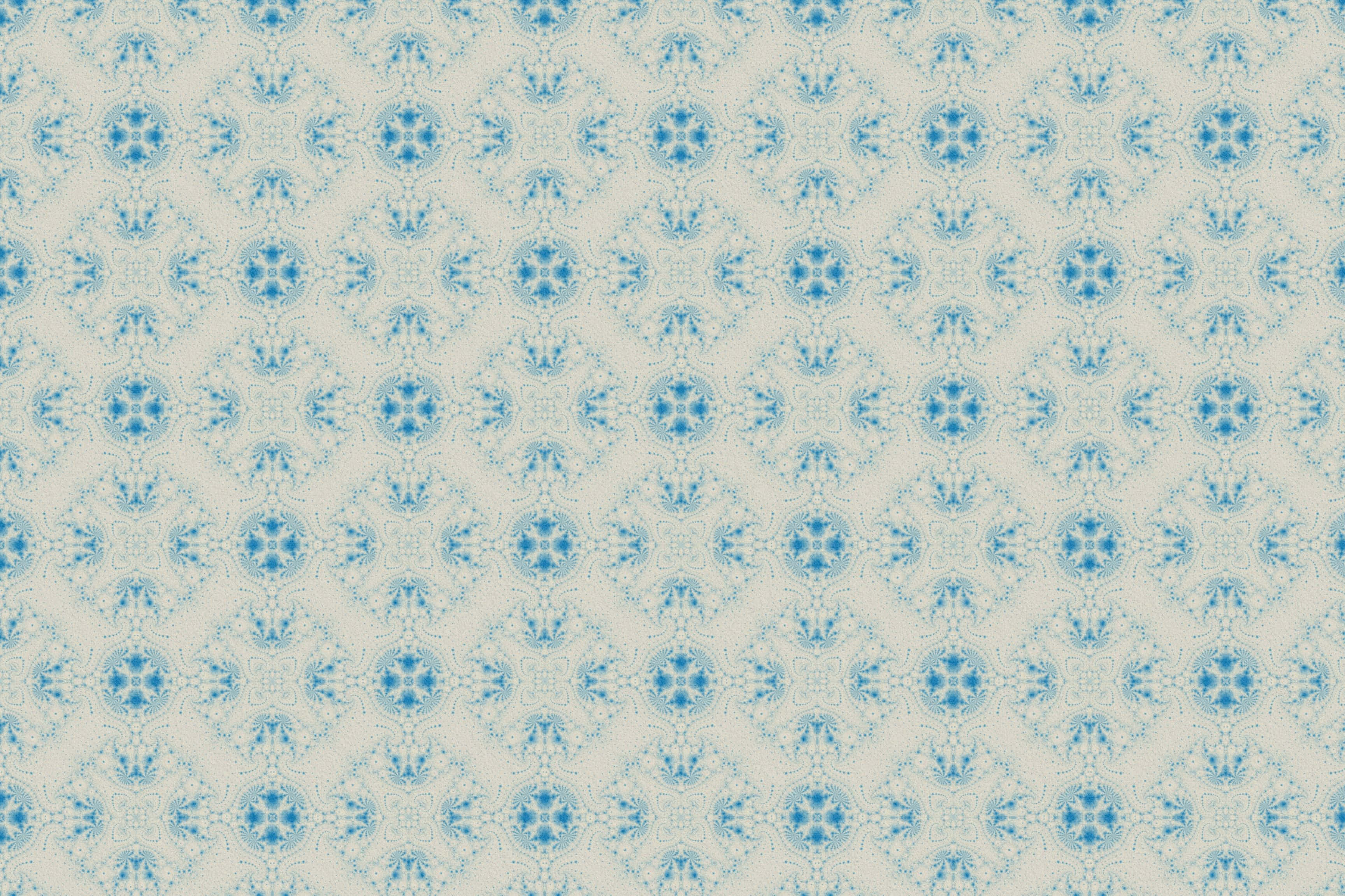 blue damask pattern, cream background, repeating floral pattern, 2K Desktop Wallpaper