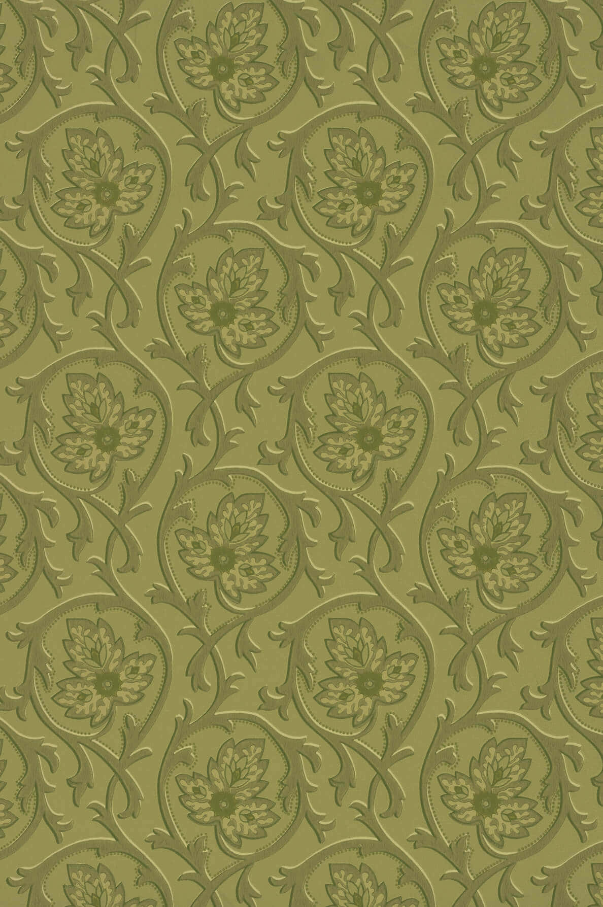 green damask pattern, olive green, embossed floral medallions, HD Phone Wallpaper