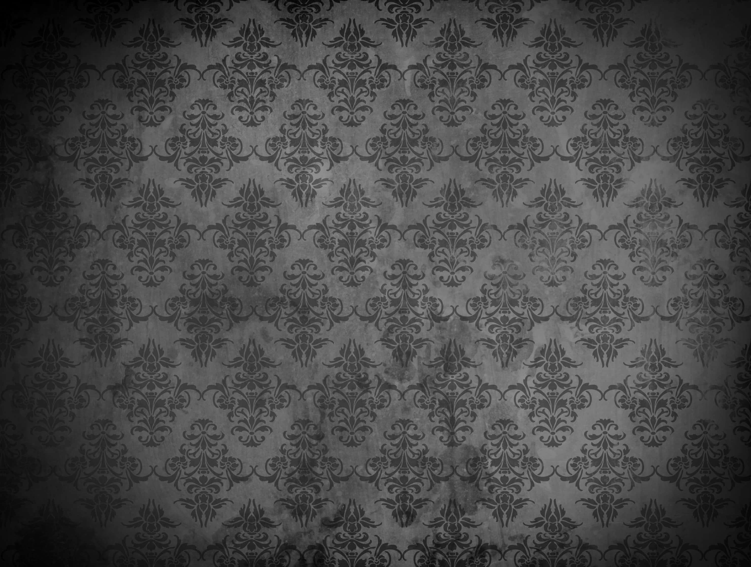 elegant damask pattern, dark gray, vintage ornate patterns, 2K Desktop Wallpaper
