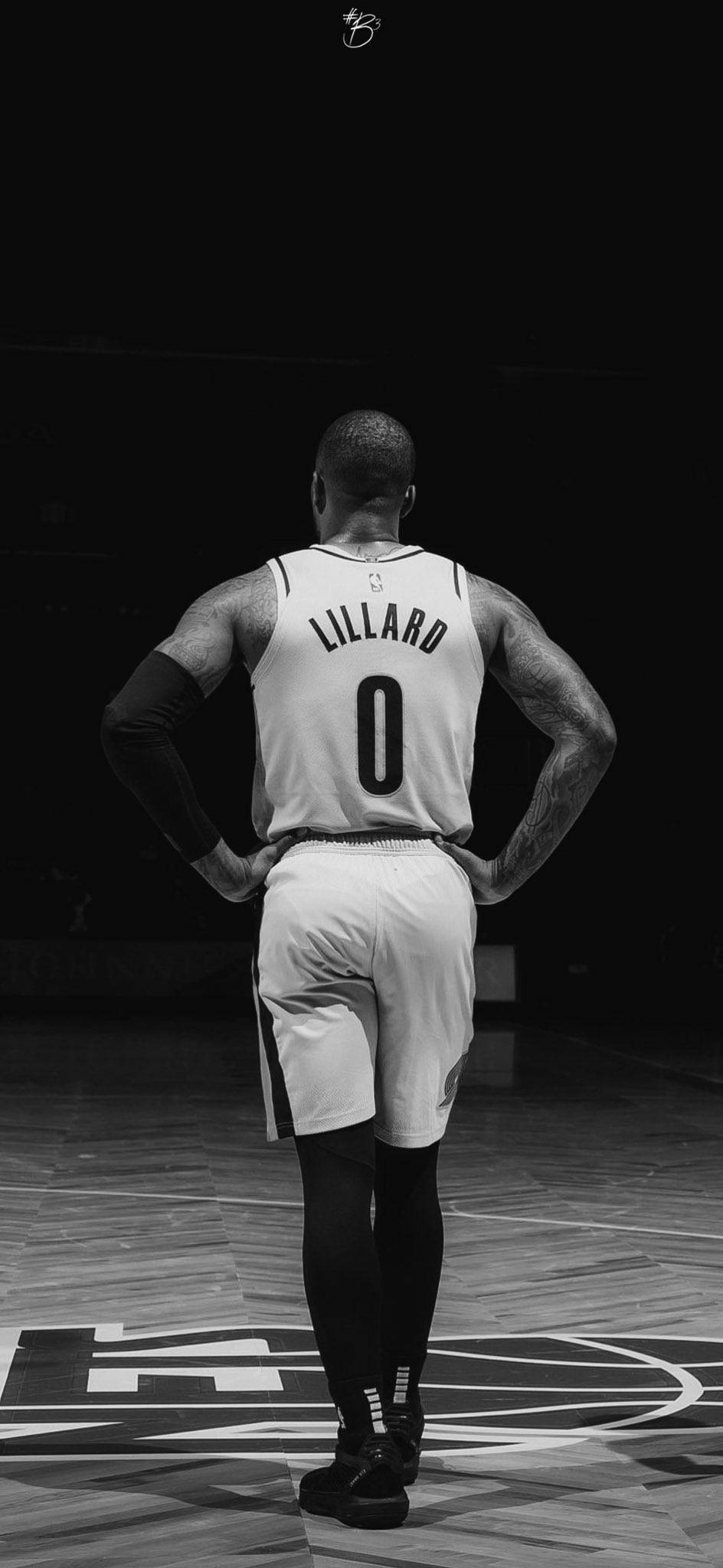 Damian Lillard, white jersey, number zero, Full HD Phone Wallpaper