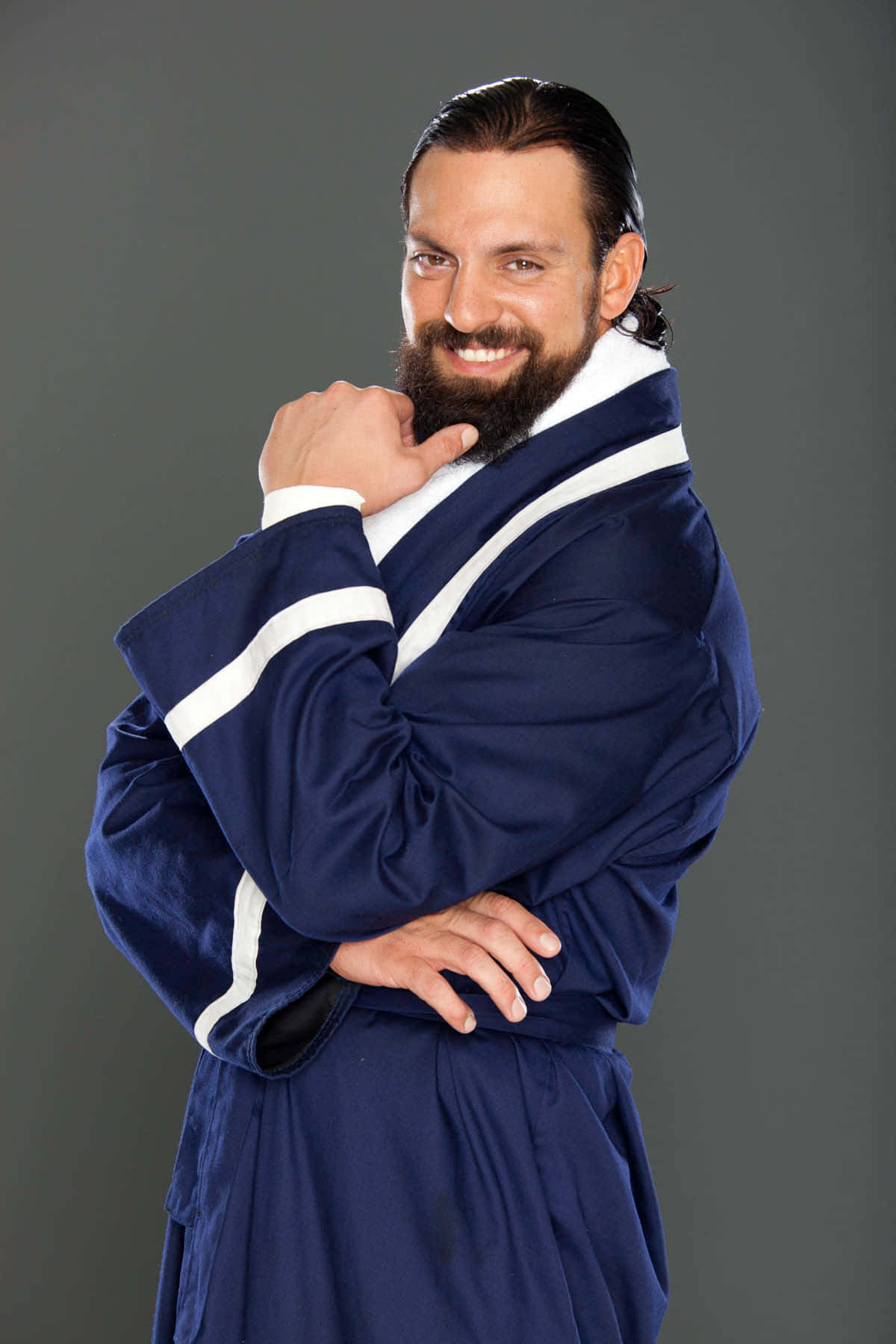 Damien Sandow, navy blue robe, white stripes, HD Phone Wallpaper