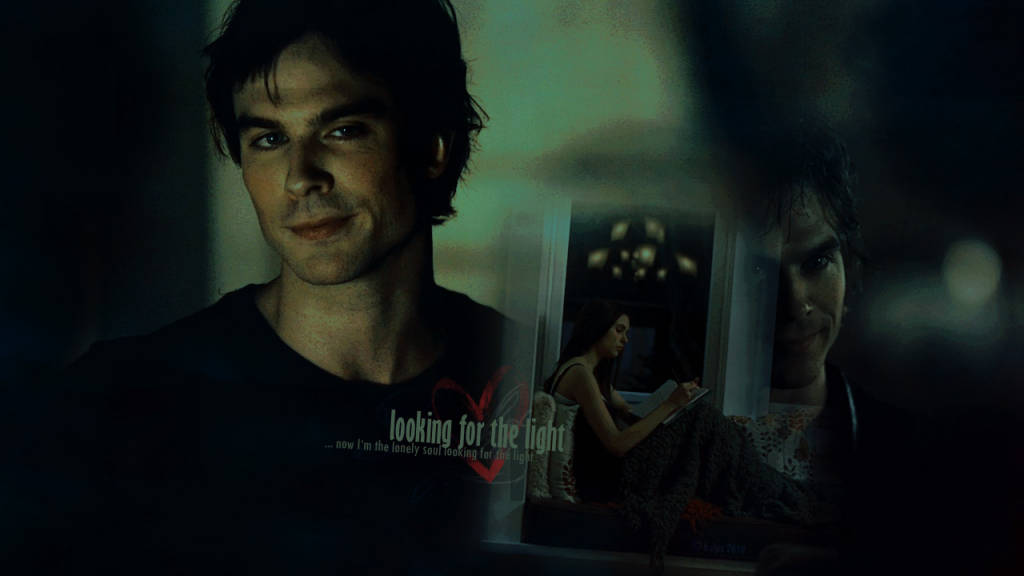 Damon Salvatore, dark hair, dim room, SD Desktop Wallpaper