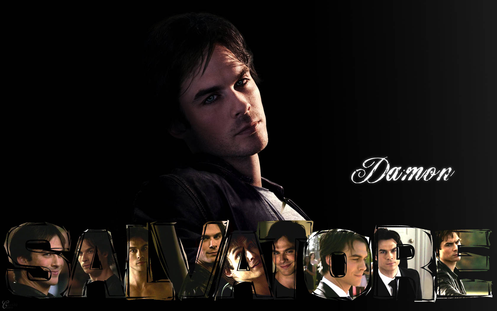 Damon Salvatore, typography, stylized lettering, HD Desktop Wallpaper