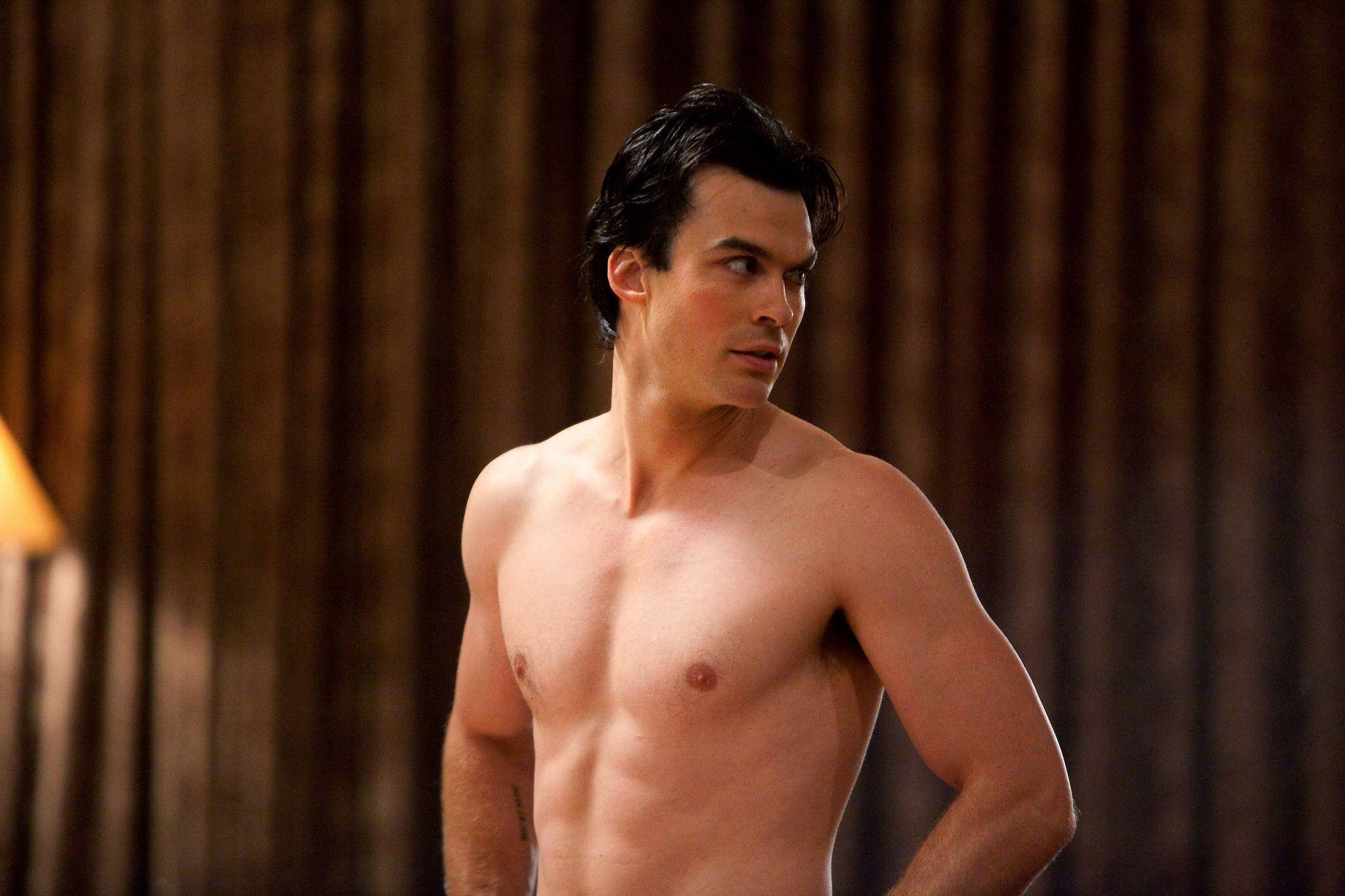 Damon Salvatore, muscular, dark hair, Full HD Desktop Wallpaper