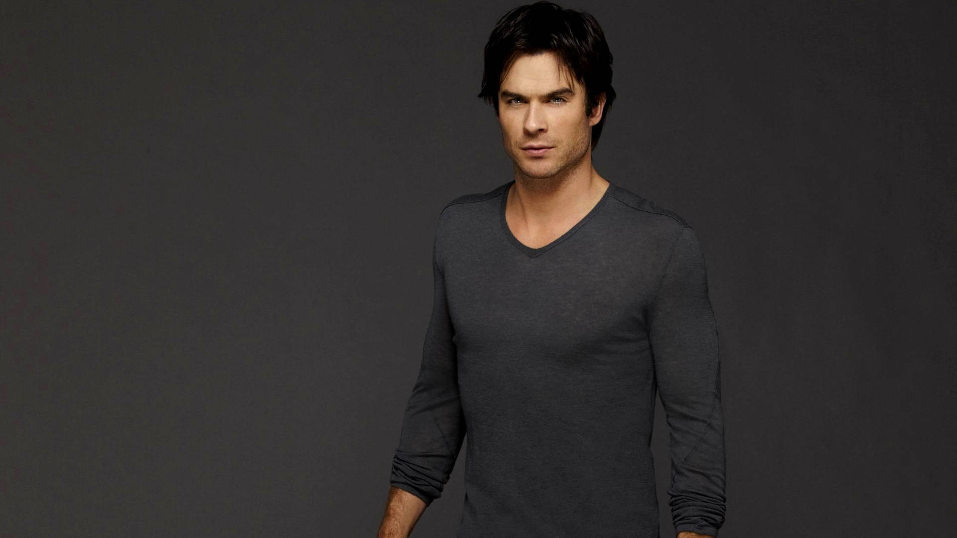 Damon Salvatore, dark hair, intense gaze, Full HD Desktop Wallpaper