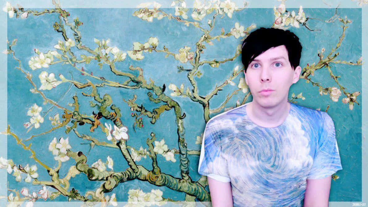 Dan and Phil, Van Gogh-style, almond blossom painting, SD Desktop Wallpaper