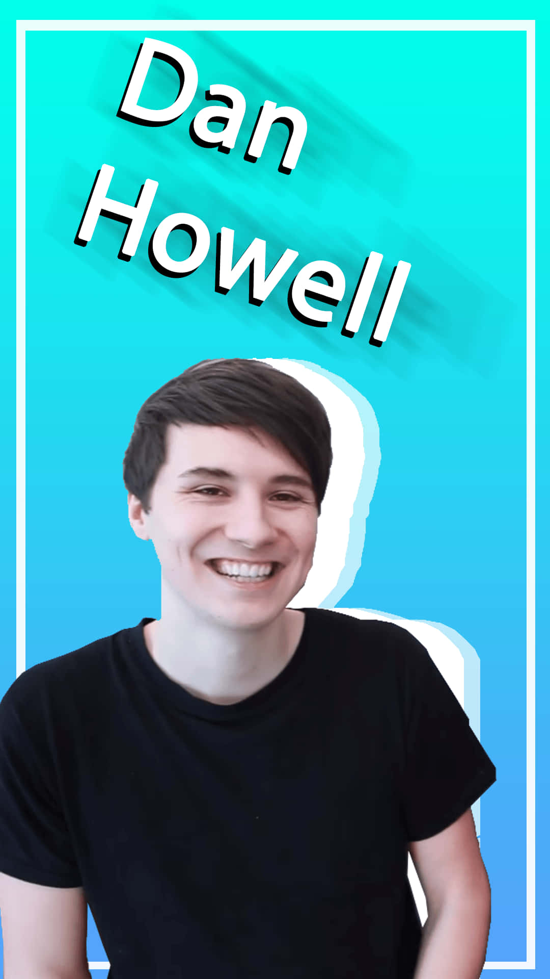 Dan and Phil, teal gradient, bold white text, Full HD Phone Wallpaper