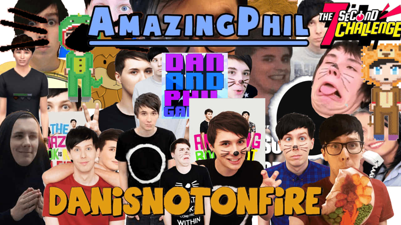 Dan and Phil, YouTubers, pixel art, HD Desktop Wallpaper