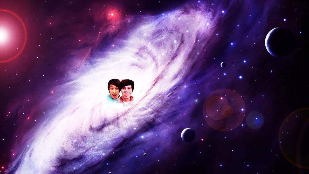 Dan and Phil, purple, blue, SD Desktop Wallpaper