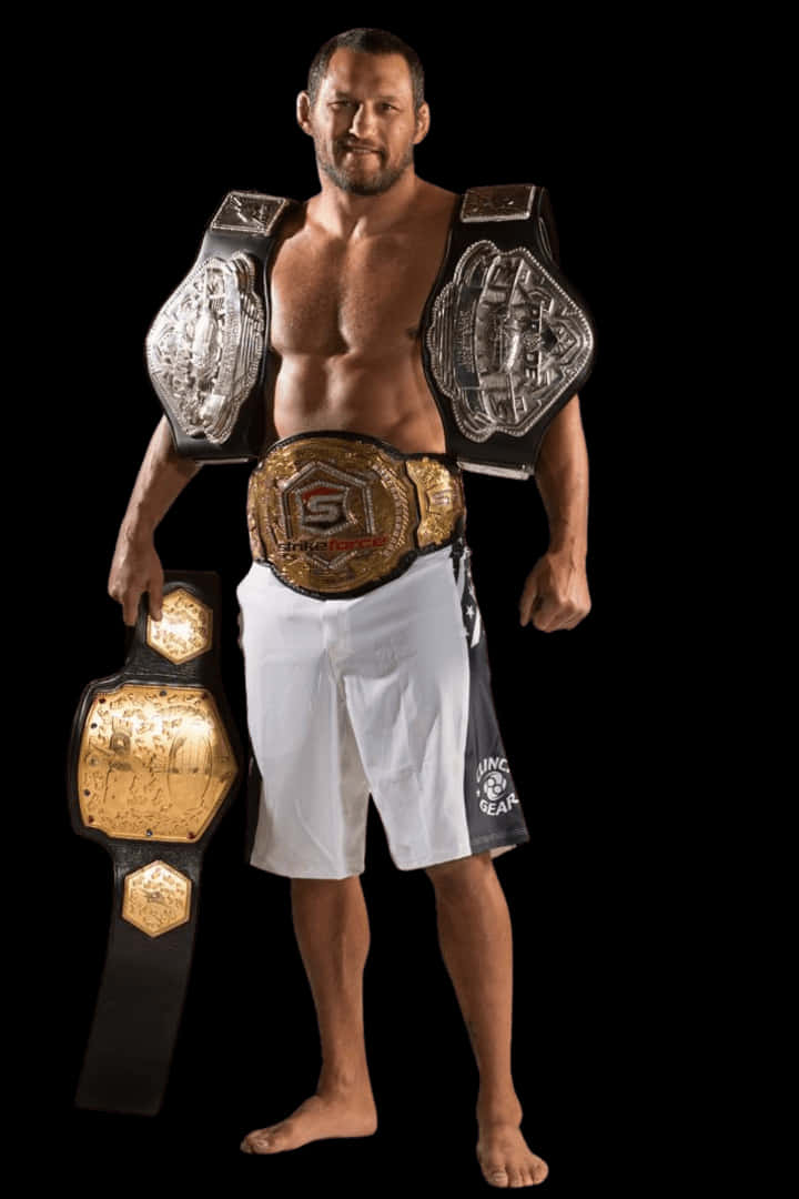 Dan Henderson, championship belts, white shorts, SD Phone Wallpaper
