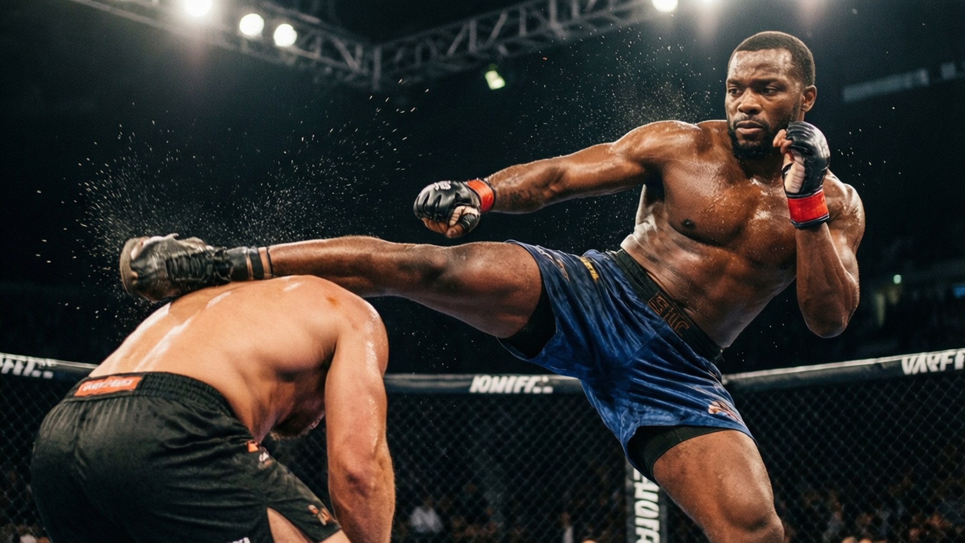 Dan Ige, high kick, octagon, Full HD Desktop Wallpaper