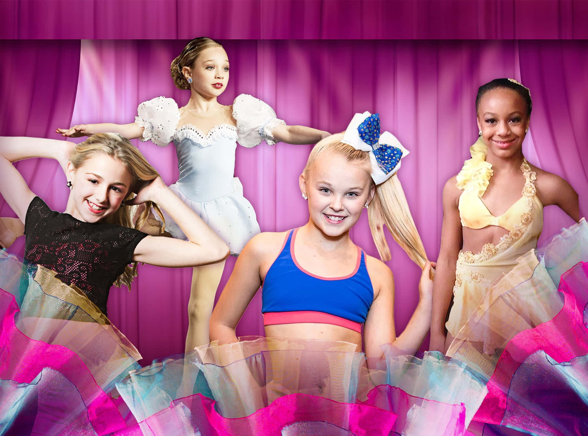 Dance Moms, young dancers, purple backdrop, Full HD Desktop Wallpaper