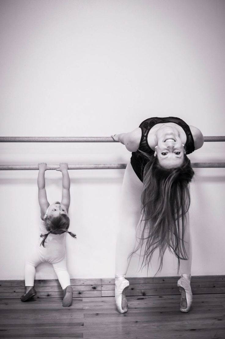 ballet barre, monochrome studio, wooden floors, SD Phone Wallpaper