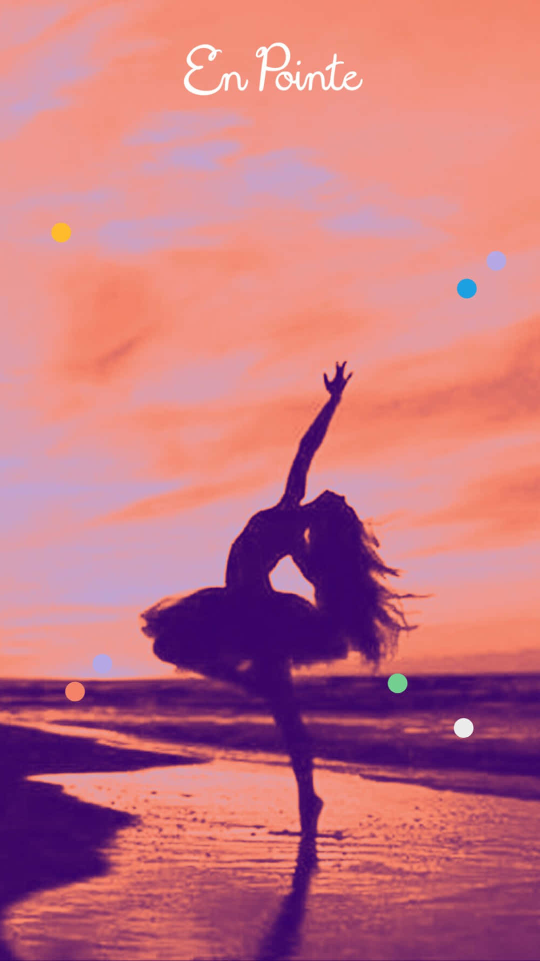 ballerina dancer en pointe, sunset, wet beach, Full HD Phone Wallpaper