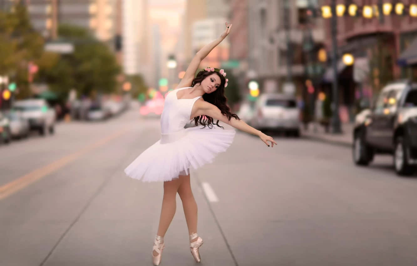 ballerina, white tutu, en pointe, HD Desktop Wallpaper
