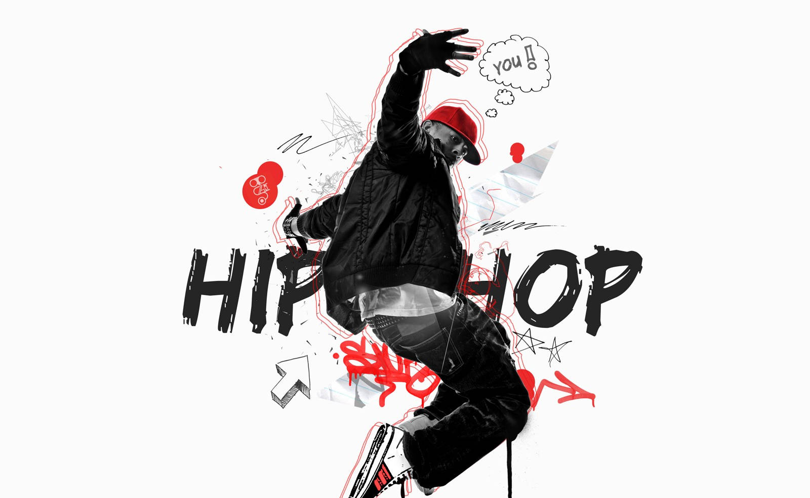 hip hop dancer, red cap, black jacket, HD Desktop Wallpaper