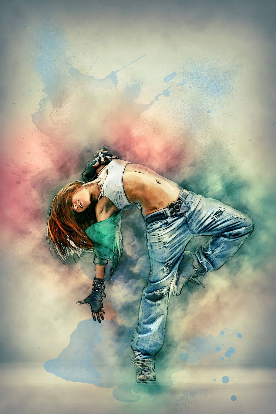 dance pose, ripped jeans, gloves, HD Phone Wallpaper