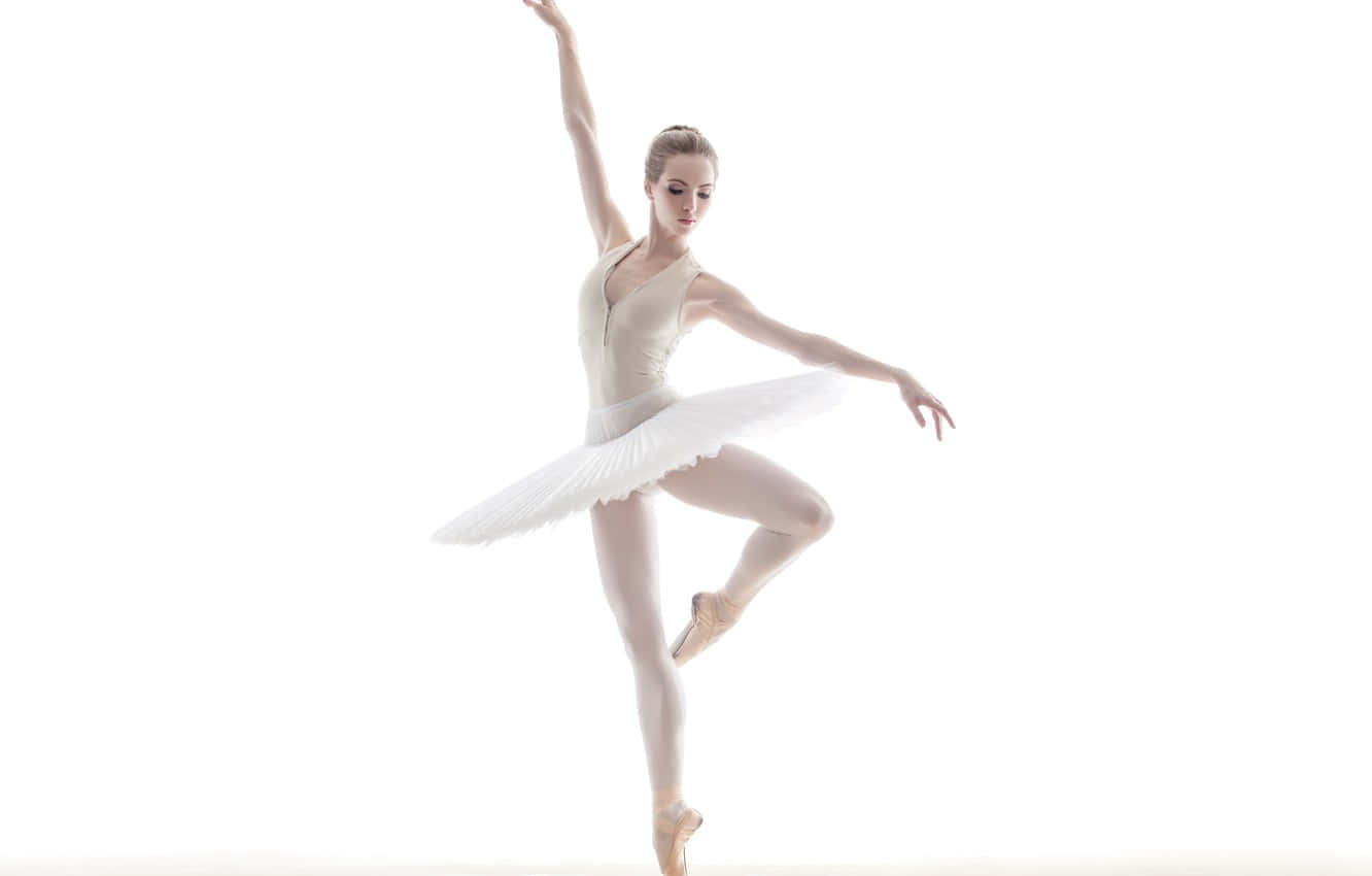 ballerina, white tutu, arabesque pose, HD Desktop Wallpaper