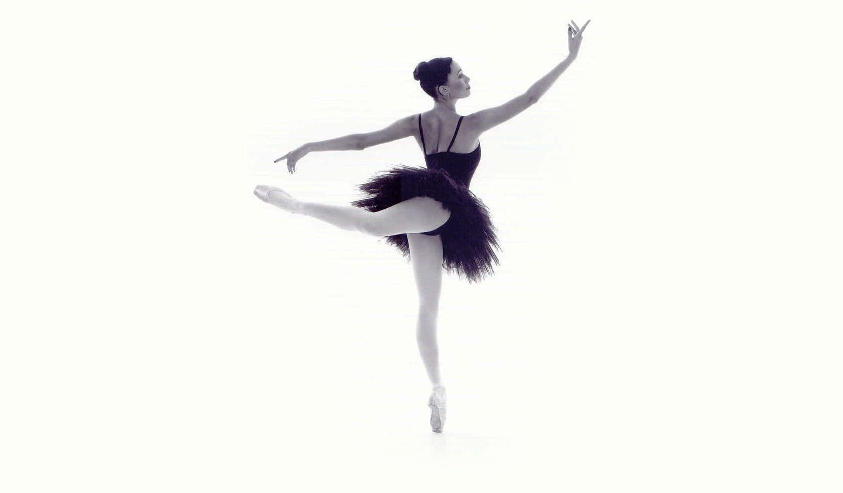 ballerina, black tutu, arabesque pose, HD Desktop Wallpaper
