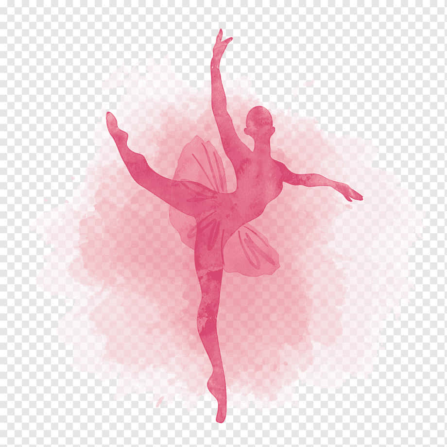 ballerina dancer, pink watercolor, arabesque pose, SD Desktop Wallpaper