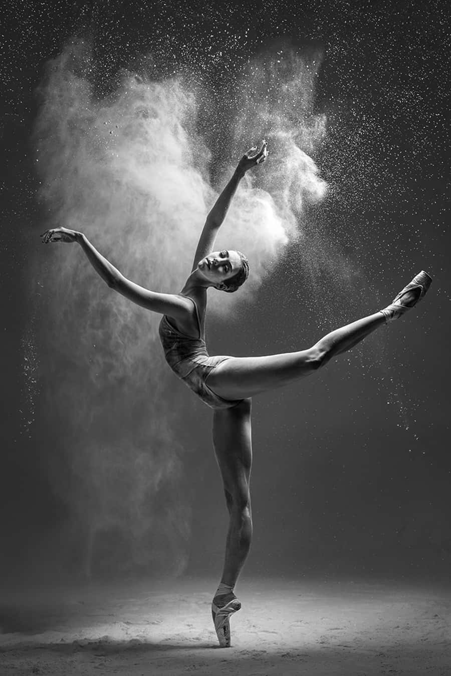 ballerina, arabesque, black and white photography, HD Phone Wallpaper
