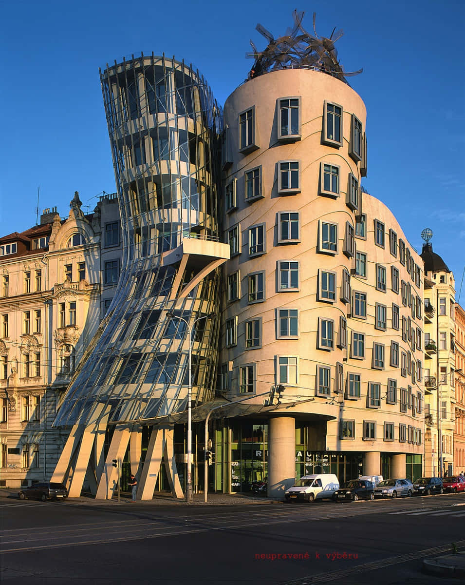 Dancing House, glass, concrete, SD Phone Wallpaper