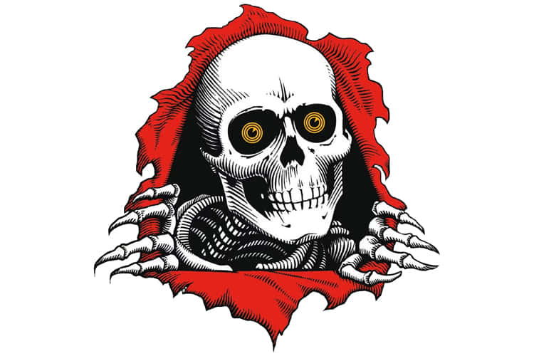 skull, glowing yellow eyes, jagged red fabric, SD Desktop Wallpaper