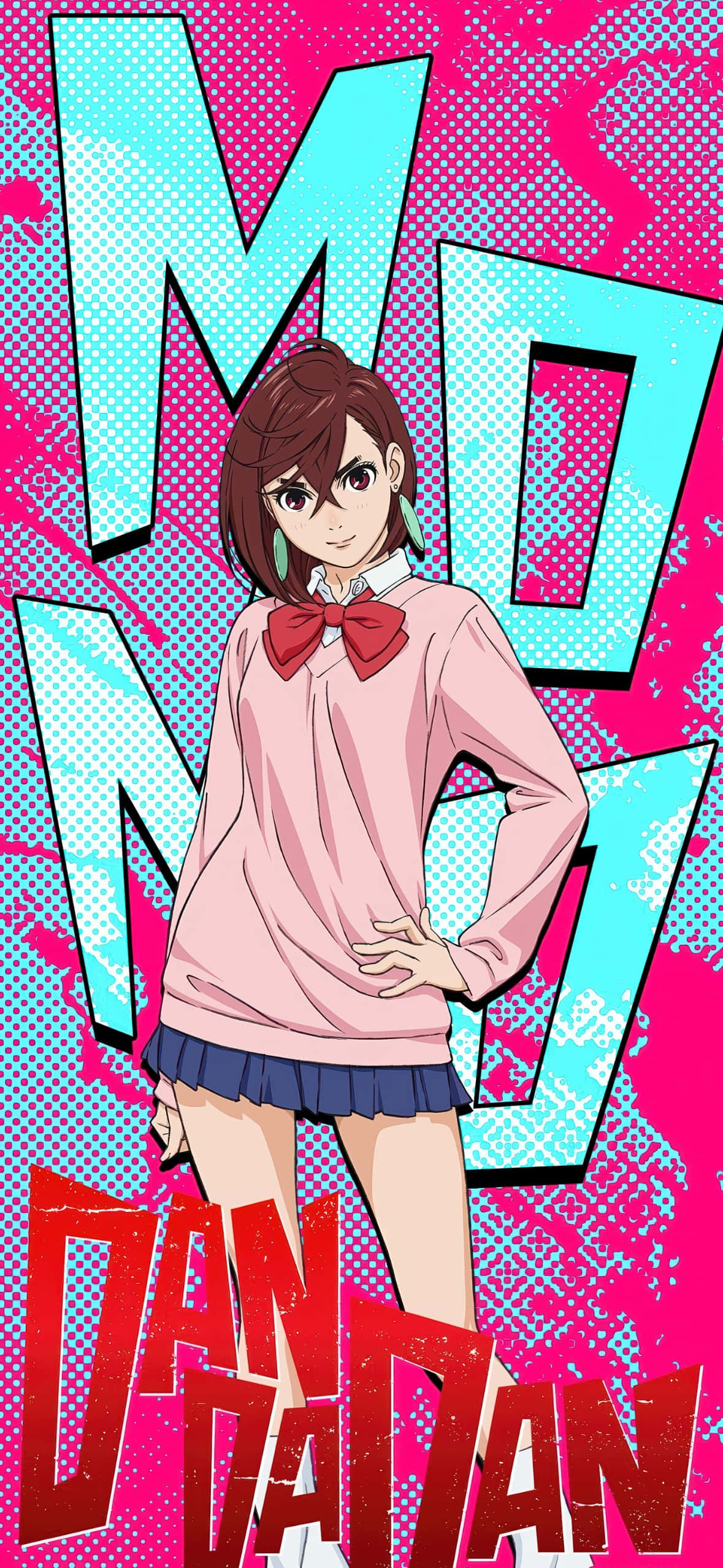 Dandadan, iPhone, pink sweater, Full HD Phone Wallpaper