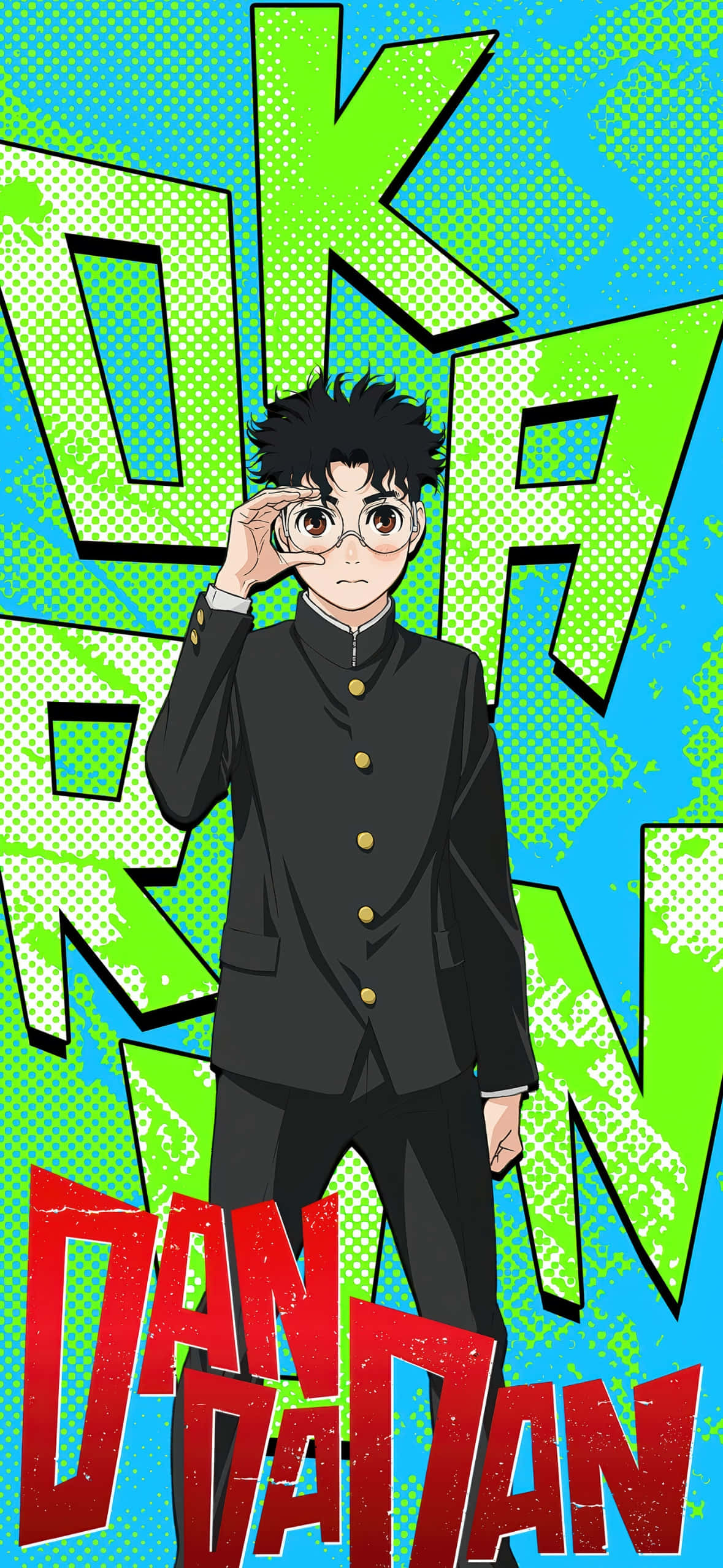Dandadan, anime boy, black school uniform, Full HD Phone Wallpaper