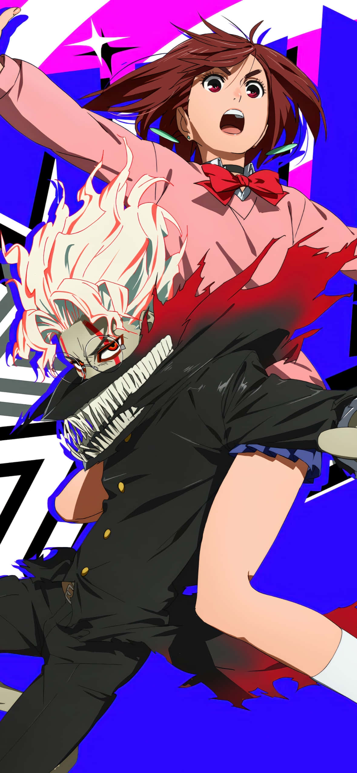 Dandadan, anime girl, pink shirt, Full HD Phone Wallpaper