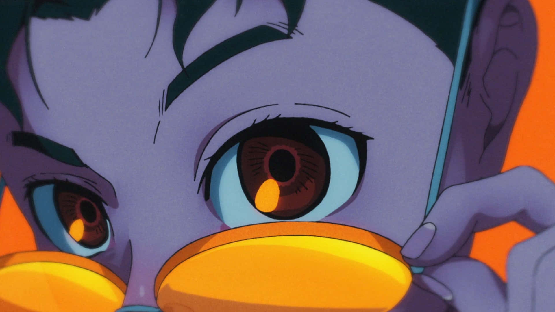 Dandadan, purple skin, blue eyes, Full HD Desktop Wallpaper