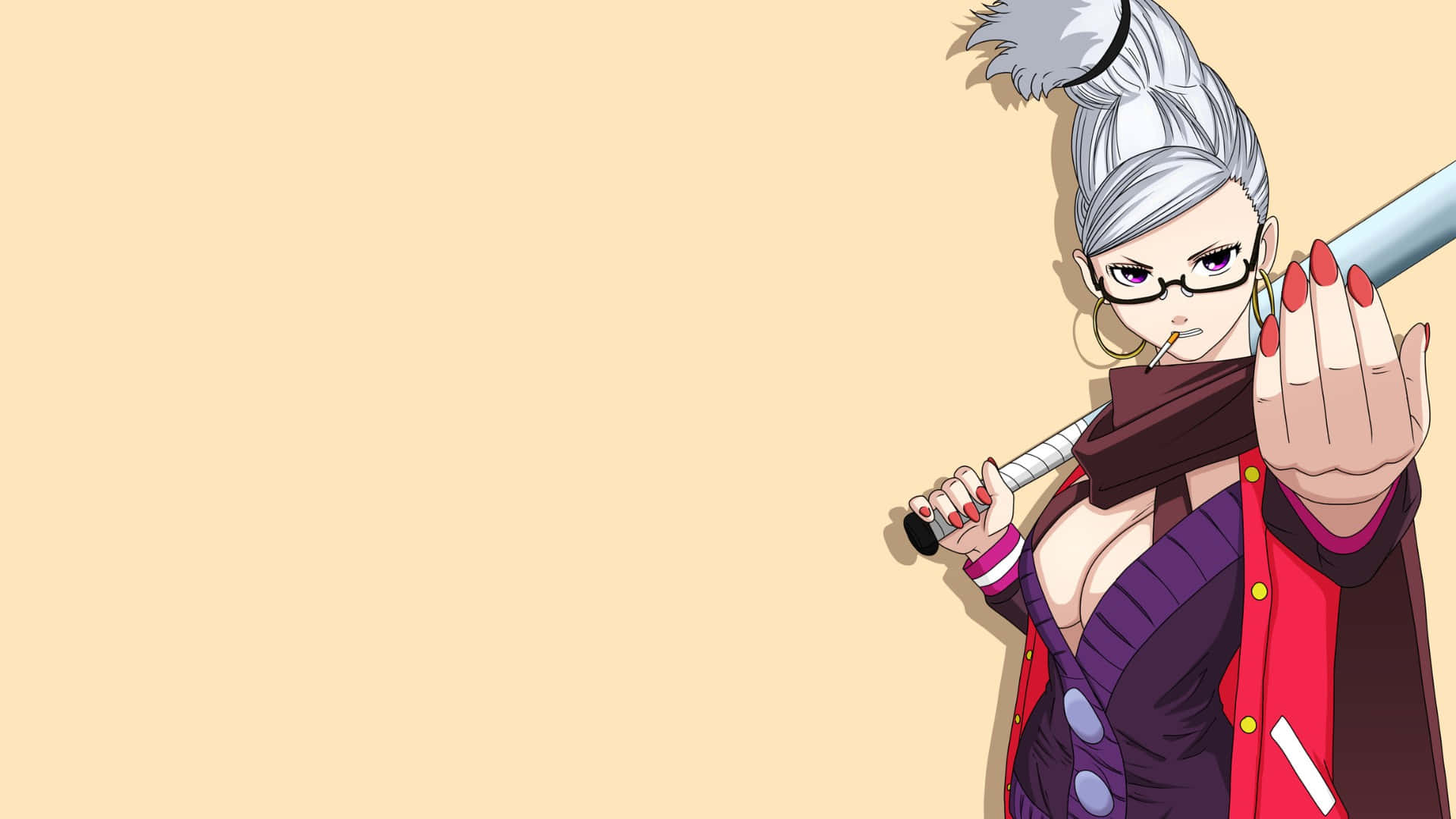 Dandadan, anime woman, silver hair, Full HD Desktop Wallpaper