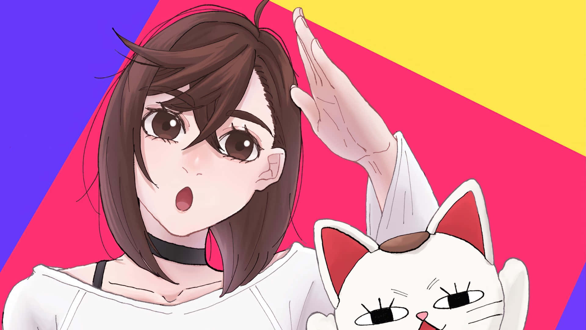 Dandadan, anime girl, brown hair, Full HD Desktop Wallpaper