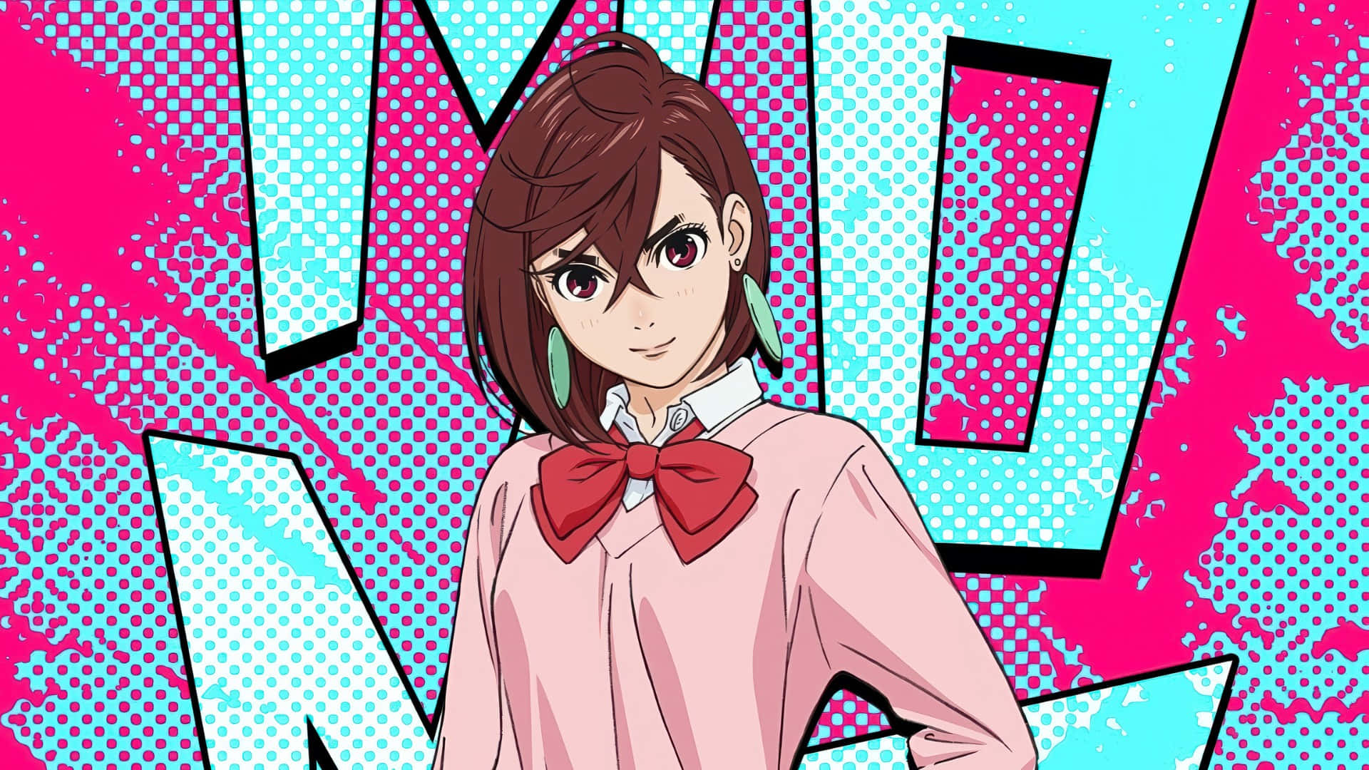 Dandadan, anime girl, brown hair, Full HD Desktop Wallpaper