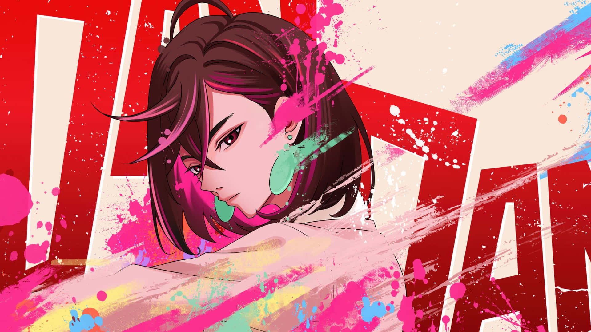 Dandadan, anime girl, short dark hair, Full HD Desktop Wallpaper