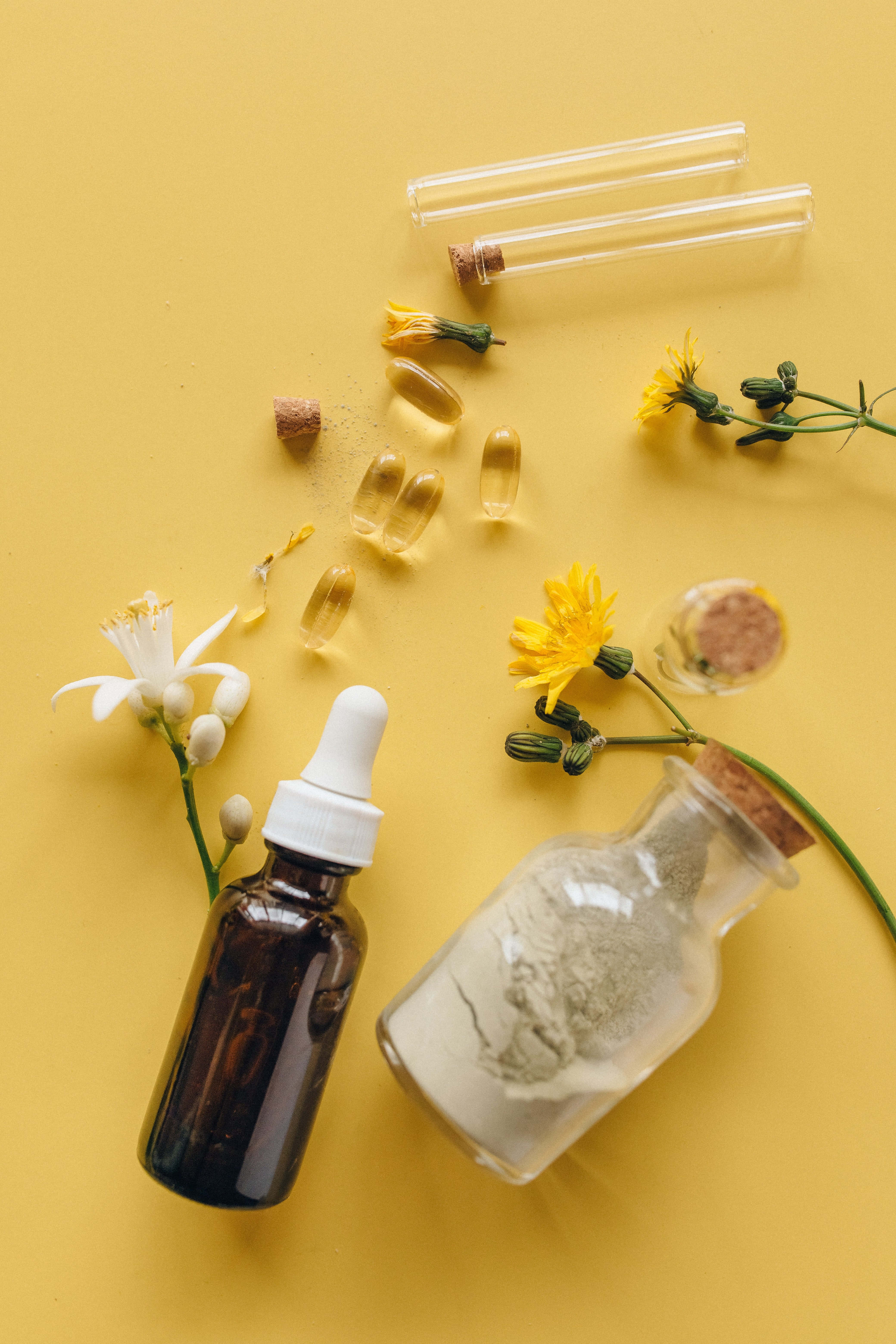 homeopathic neroli oil, dandelion, amber glass dropper bottle, 5K Phone Wallpaper