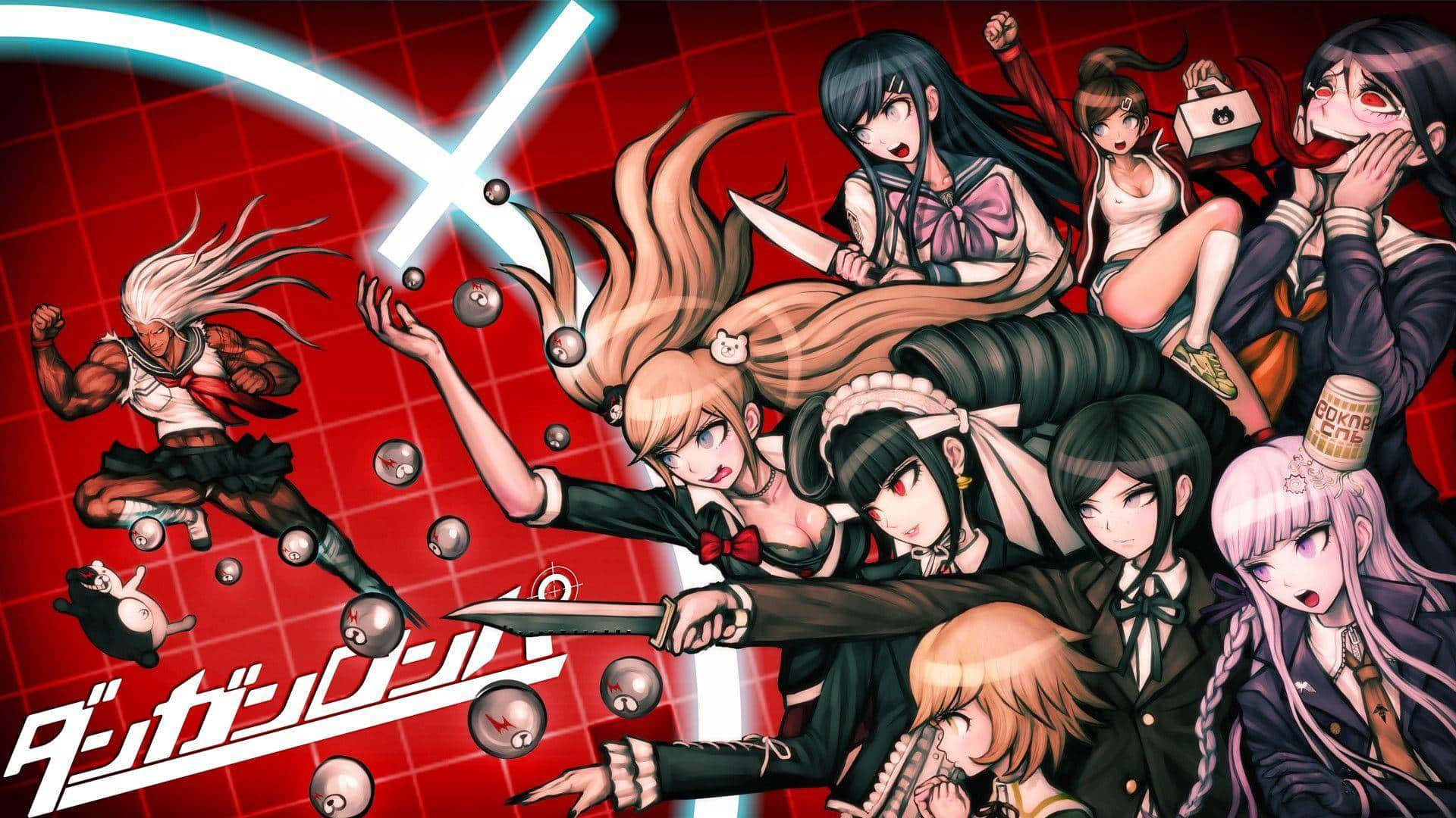 Danganronpa, characters, action pose, Full HD Desktop Wallpaper
