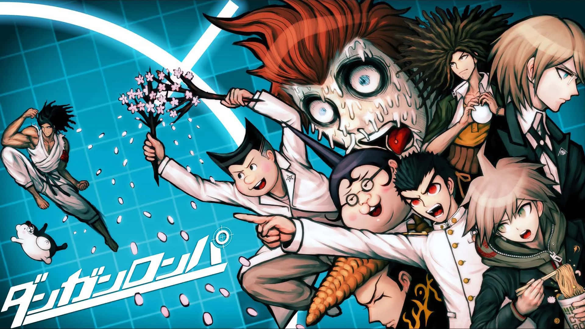 Danganronpa 1, character collage, anime poster, Full HD Desktop Wallpaper
