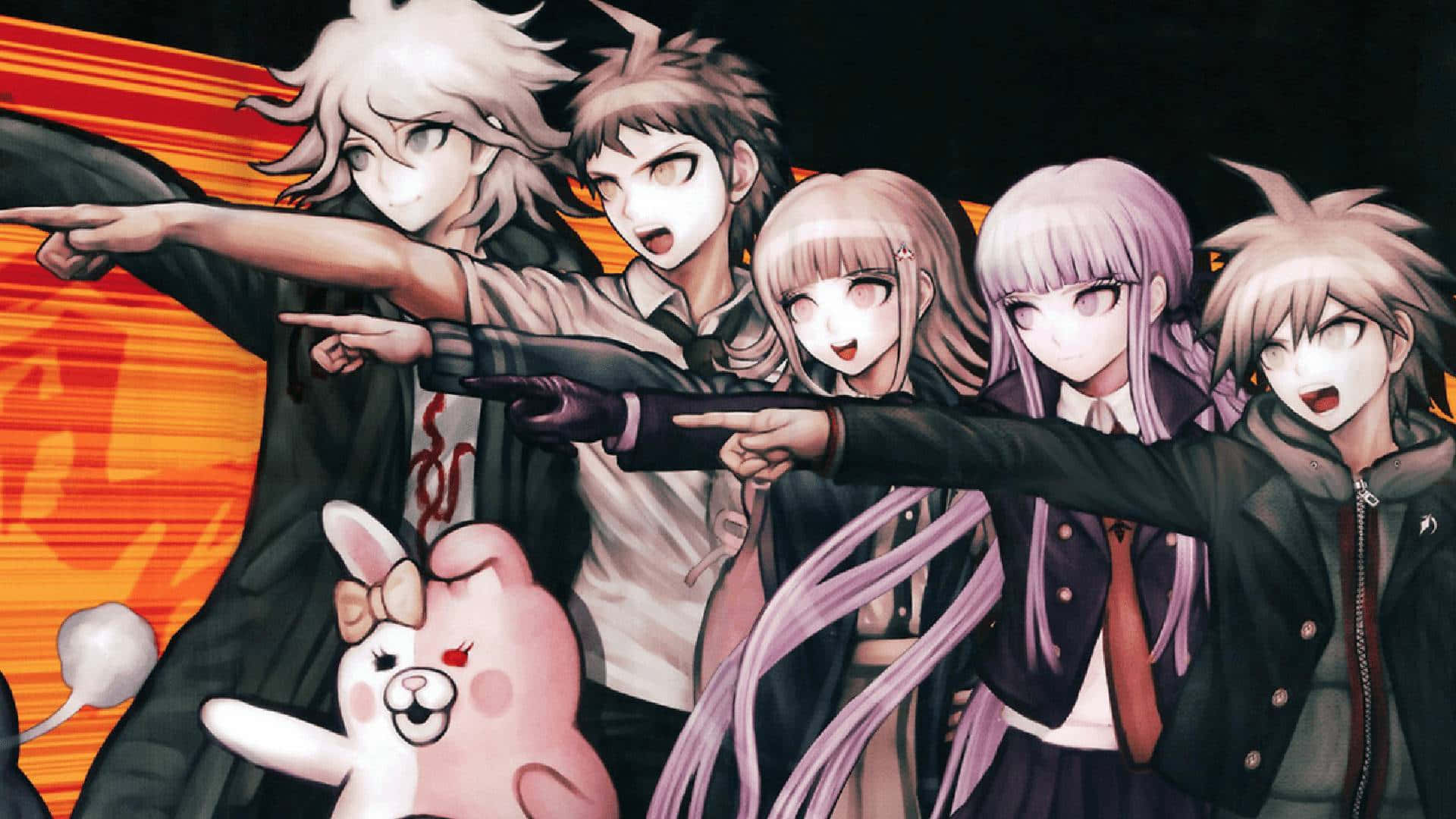 Danganronpa, anime characters, school uniforms, Full HD Desktop Wallpaper