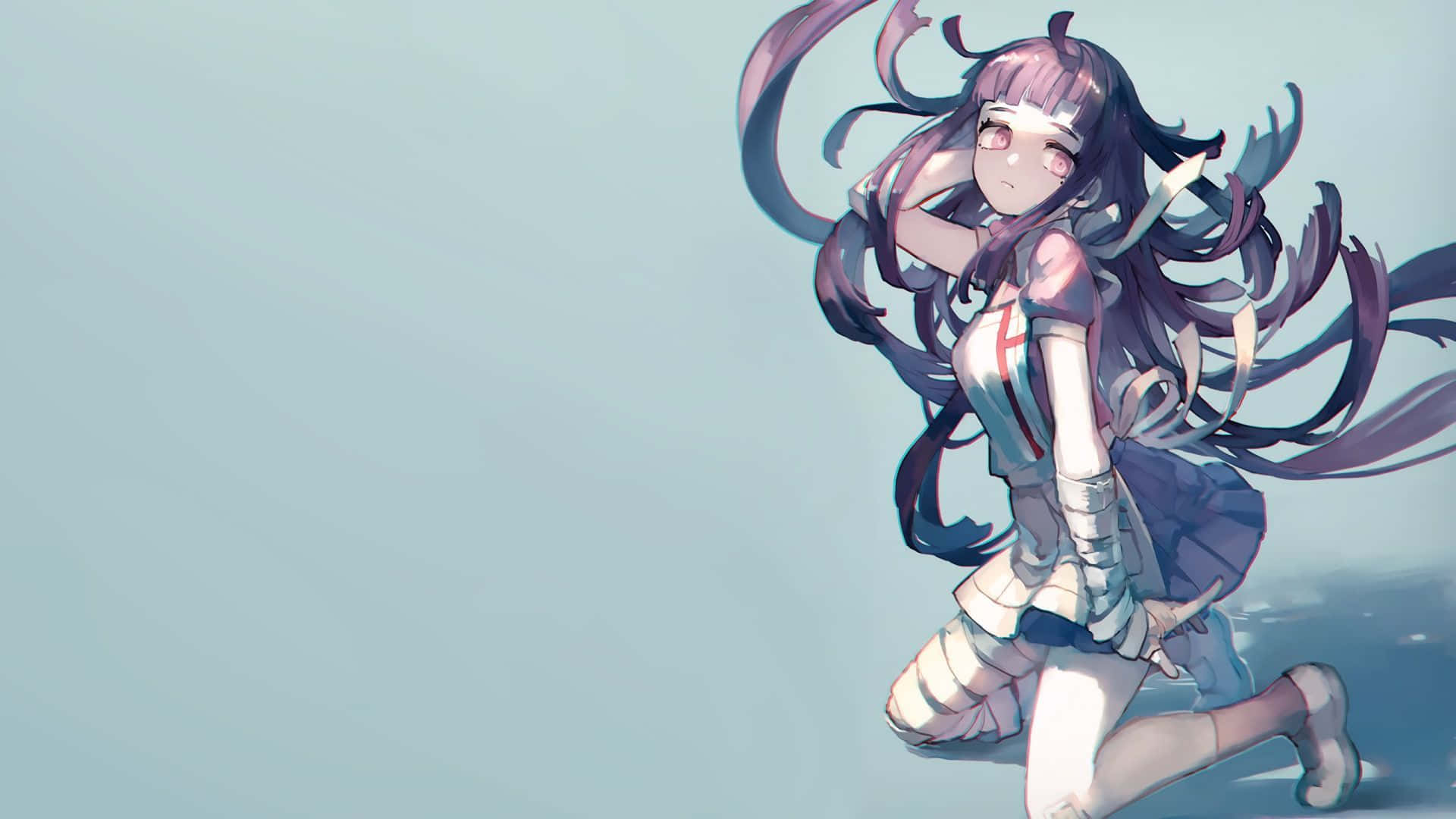Danganronpa 2 Goodbye Despair, purple hair, white outfit, Full HD Desktop Wallpaper